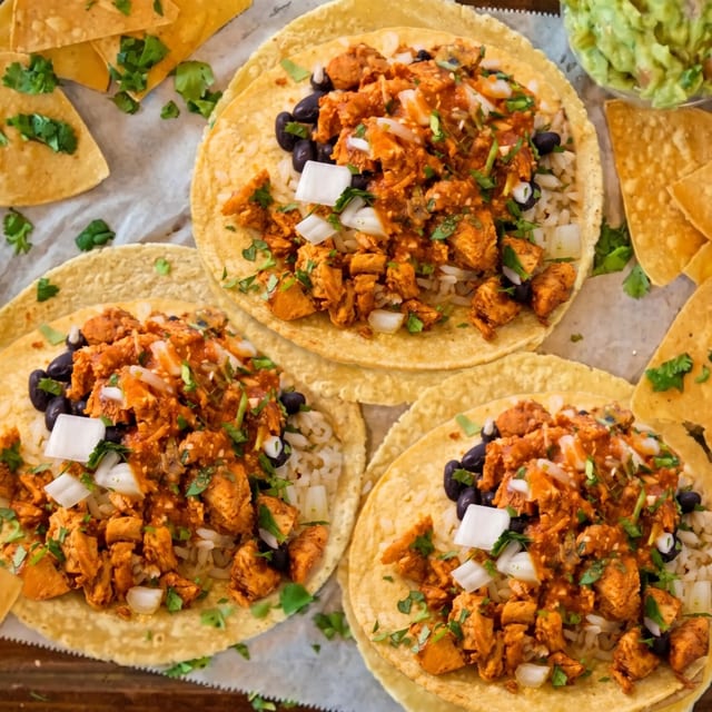 3 Adobo Chicken Tacos.